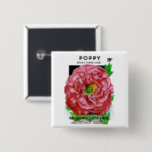 Mohn-Samenpaket im Vintage-Stil Button (Vorne & Hinten)