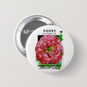 Mohn-Samenpaket im Vintage-Stil Button (Vorne & Hinten)
