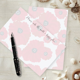 Mohn Schreibpapier mit Randtext Briefpapier