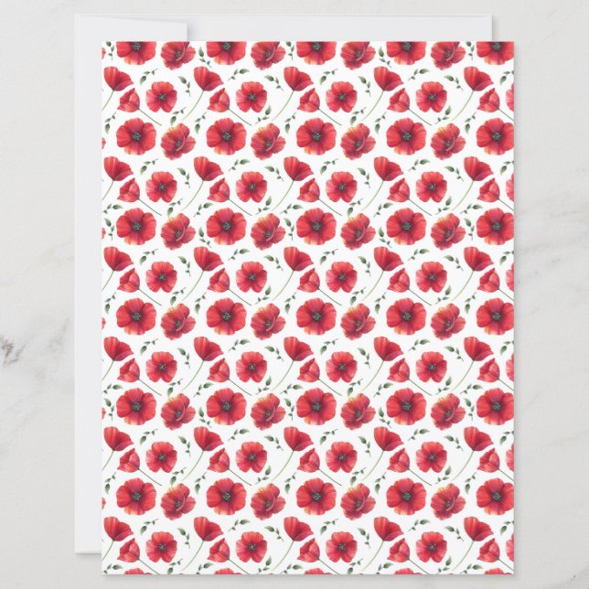 Mohn Scrapbook Papier (Vorderseite)