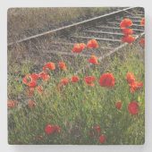 Mohn Steinuntersetzer (Vorderseite)