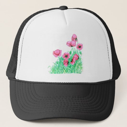 Mohn Truckerkappe (Vorderseite)