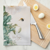 Mohn und Bienen von Paul de Longpré Geschirrtuch (Viertel Falte)
