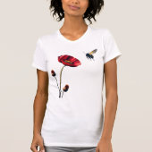 Mohn und Bienenbarsche + Leinwand T-Shirt (Vorderseite)