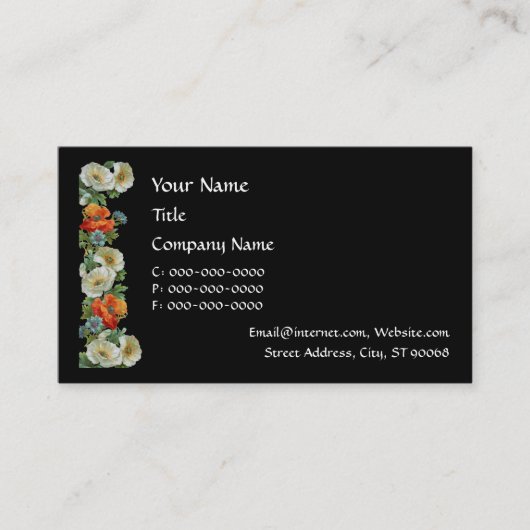 Mohn und Cornblumen Blumenstrauß Business Cards Visitenkarte (Vorderseite)
