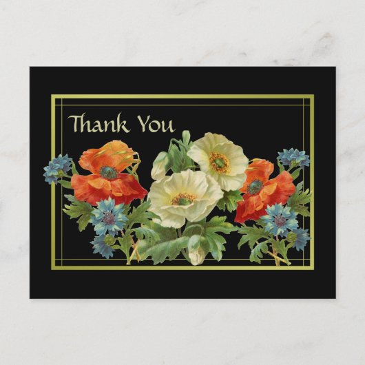 Mohn und Cornblumen Danke, Florentiner Postkarte (Vorderseite)