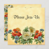 Mohn und Cornblumen Einladungen nach Maß (Vorne/Hinten)