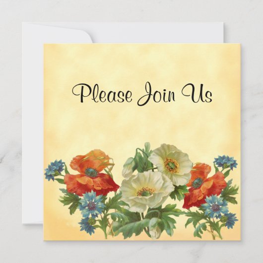 Mohn und Cornblumen Einladungen nach Maß (Vorderseite)