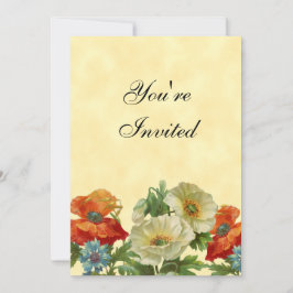 Mohn und Cornblumen Einladungen nach Maß