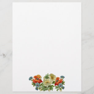 Mohn und Cornblumen Vintage Blumenkunst
