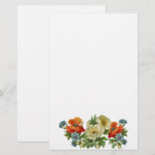 Mohn und Kornblumen Vintager Blumengestationer Briefpapier (Vorne/Hinten)