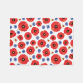 Mohn- und Kornblumenmuster Fleecedecke (Vorderseite (Horizontal))