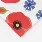 Mohn- und Kornblumenmuster Fleecedecke (Ecke)
