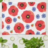Mohn- und Kornblumenmuster Geschirrtuch (Gefaltet)