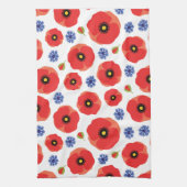 Mohn- und Kornblumenmuster Geschirrtuch (Vertikal)