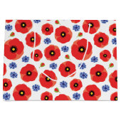 Mohn- und Kornblumenmuster Große Geschenktüte (Vorderseite)