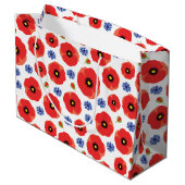 Mohn- und Kornblumenmuster Große Geschenktüte (Rückseite Schrägansicht)