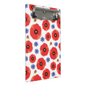 Mohn- und Kornblumenmuster Mini Klemmbrett (Schrägansicht)