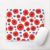 Mohn- und Kornblumenmuster Mousepad (Mit Mouse)