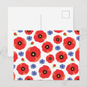 Mohn- und Kornblumenmuster Postkarte (Vorne/Hinten)