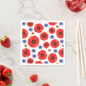 Mohn- und Kornblumenmuster Serviette (Beispiel)