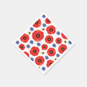 Mohn- und Kornblumenmuster Serviette (Ecke)
