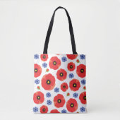 Mohn- und Kornblumenmuster Tasche (Vorderseite)