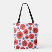 Mohn- und Kornblumenmuster Tasche (Rückseite)