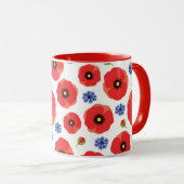 Mohn- und Kornblumenmuster Tasse (VorderseiteRechts)