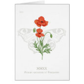 Mohn- und Pfauenschmetterlingskarte (Vorne)