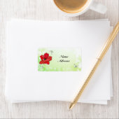 Mohn und Schmetterlinge Adressaufkleber (Insitu)