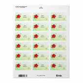 Mohn und Schmetterlinge Adressaufkleber (Vorne)