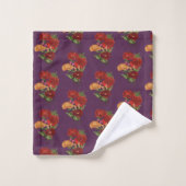 Mohn und Schmetterlinge  Badhandtuch Set (Waschlappen)