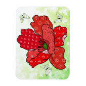 Mohn und Schmetterlinge Magnet (Vertikal)