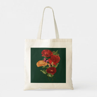 Mohn und Schmetterlinge  Tragetasche
