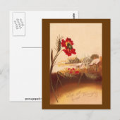 Mohn und Weizen Vintag Herbst Postkarte (Vorne/Hinten)