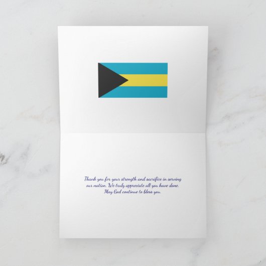Mohn | Veteranen | BAHAMAS-Flag | ERINNERUNG Dankeskarte (Innenseite)