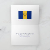 Mohn | Veteranen | ERINNERUNG | BARBADOS Flag Dankeskarte (Innenseite)