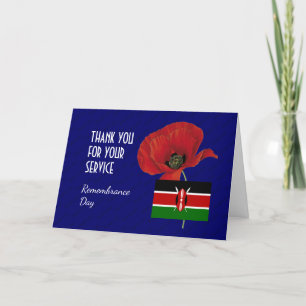 Mohn   Veteranen   Kenya Flag   ERINNERUNG Dankeskarte