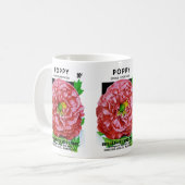 Mohn-Vintages Saatgut Kaffeetasse (Vorderseite Links)