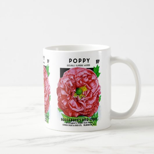 Mohn-Vintages Saatgut Kaffeetasse (Rechts)