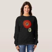 Mohn Wasserfarbe Mohnsamen Rot Botanisch Poppie Sweatshirt (Vorne ganz)