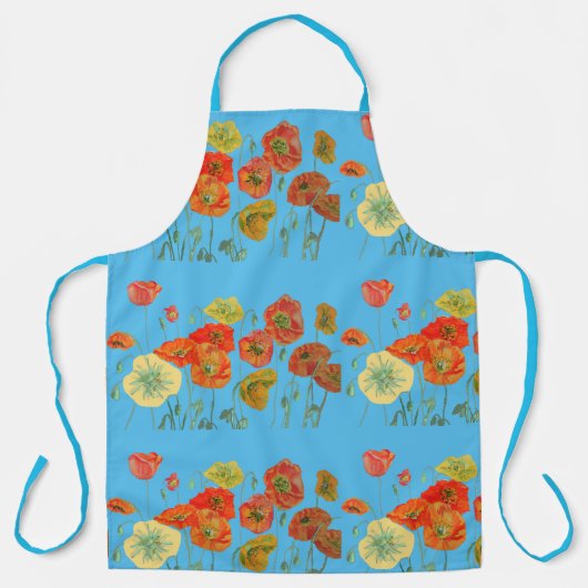 Mohn Wasserfarben Blume Blumenkohl Schürze (Vorderseite)