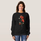 Mohn Wasserfarben Mohnsamen Rot Botanisch Mohnblum Sweatshirt (Vorne ganz)