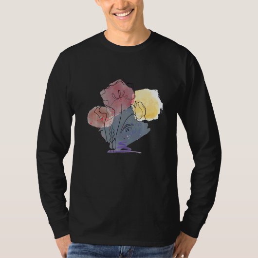 Mohn Wasserfarben Mohnsamen Rot Botanisch Mohnblum T-Shirt (Vorderseite)