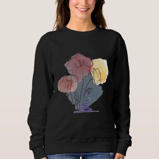 Mohn Wasserfarben Mohnsamen Rot Botanisch Poppie Sweatshirt (Vorderseite)