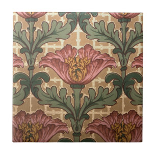 Mohn wie Blume Dusty Rose Burgundy Fliese