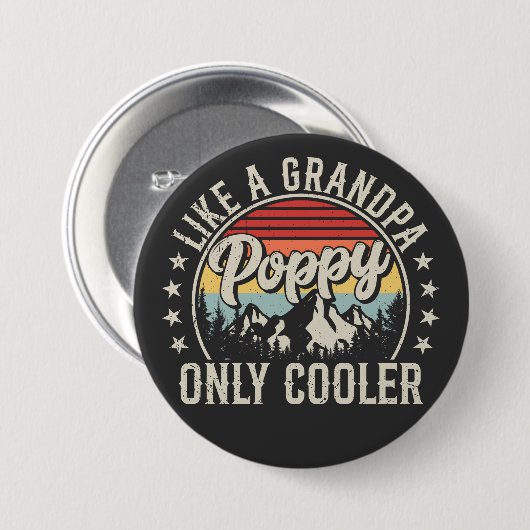 Mohn wie ein Großvater nur Cooler rückwärts Button (Vorne & Hinten)