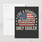 Mohn wie ein Opa nur Cooler die Flagge der USA Postkarte (Vorne/Hinten)
