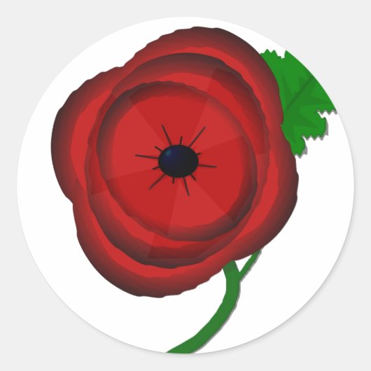 Mohn zum Gedenken - Aufkleber (Vorderseite)
